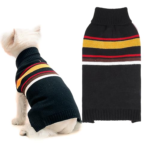 Hundepullover – Warmer Mantel mit Rollkragen, dicke Hundekleidung mit Loch für die Leine, gestricktes Hundeoutfit für kleine bis große Hunde, Welpen, Katzen von PAWCHIE