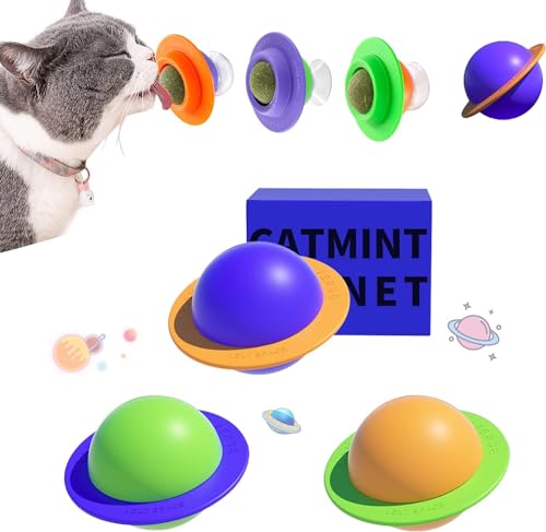PAWCHIE 3 Katzenminze Ball Drehbare, Katzenminze Spielzeug Wandroller für Katze, Katzenspielzeug Essbar mit Katzen Minze, Catnip Ball Toy von PAWCHIE