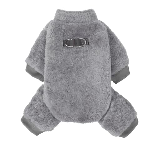 PAWCHIE Flauschiger Samt-Schlafanzug, Wintertuch für kleine Hunde, Katzen, Jungen, Mädchen, Haustier-Overall, Hundebekleidung, Grau, Größe M PAWCHIE Flauschiger Samt-Schlafanzug, Wintertuch für kleine Hunde, Katzen, Jungen, Mädchen, Haustier-Overall, Hundebekleidung, Grau, Größe M von PAWCHIE
