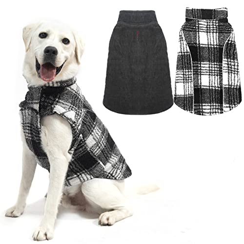 PAWCHIE Hunde-Wintermantel, warme Jacke für Hunde - Doppelseitiges Polarfleece Kaltwetterhund reflektierende Mäntel für mittelgroße große Hunde von PAWCHIE