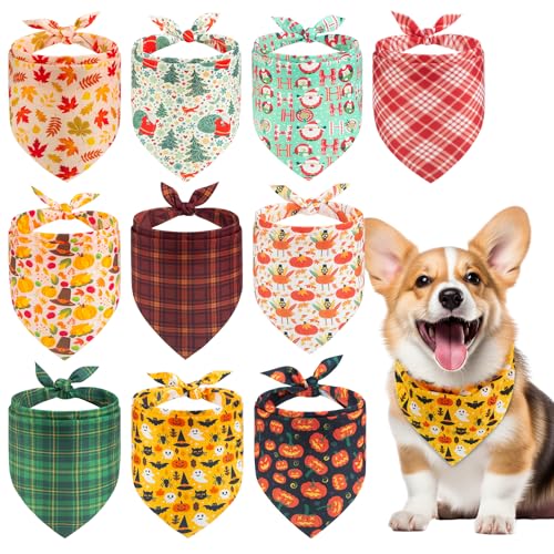 PAWCHIE Hundehalstücher für den Urlaub, dreieckig, kariert, Festival-Stil für kleine, mittelgroße und große Hunde und Katzen, Großpackung für den täglichen Gebrauch im Herbst, Winter, Halloween PAWCHIE Hundehalstücher für den Urlaub, dreieckig, kariert, Festival-Stil für kleine, mittelgroße und große Hunde und Katzen, Großpackung für den täglichen Gebrauch im Herbst, Winter, Halloween von PAWCHIE