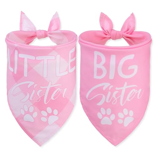PAWCHIE Hundehalstücher mit Slogan-Stil, große Schwester, kleine Schwester, 2 Stück, verstellbare Hundehalstücher, Dreieckstuch für Welpen, kleine, mittelgroße Hunde, für Hunde, Haustierzubehör für PAWCHIE Hundehalstücher mit Slogan-Stil, große Schwester, kleine Schwester, 2 Stück, verstellbare Hundehalstücher, Dreieckstuch für Welpen, kleine, mittelgroße Hunde, für Hunde, Haustierzubehör für von PAWCHIE