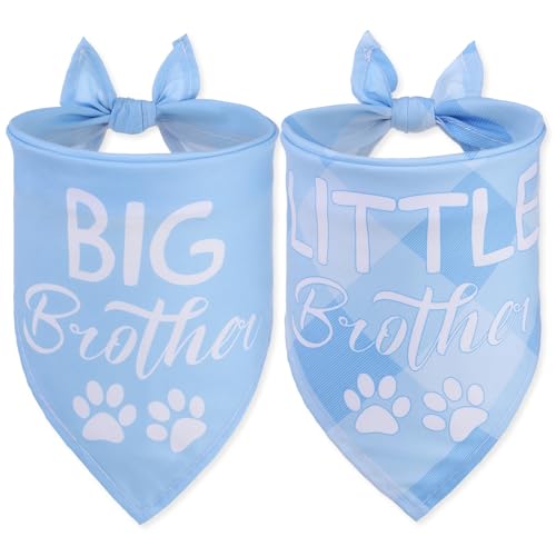 PAWCHIE Hundehalstücher mit Slogan-Stil, großer Bruder, kleiner Bruder, 2 Stück, verstellbare Hundehalstücher, Dreieckstuch für Welpen, kleine, mittelgroße Hunde, für Hunde, Haustierzubehör für Jungen PAWCHIE Hundehalstücher mit Slogan-Stil, großer Bruder, kleiner Bruder, 2 Stück, verstellbare Hundehalstücher, Dreieckstuch für Welpen, kleine, mittelgroße Hunde, für Hunde, Haustierzubehör für Jungen von PAWCHIE