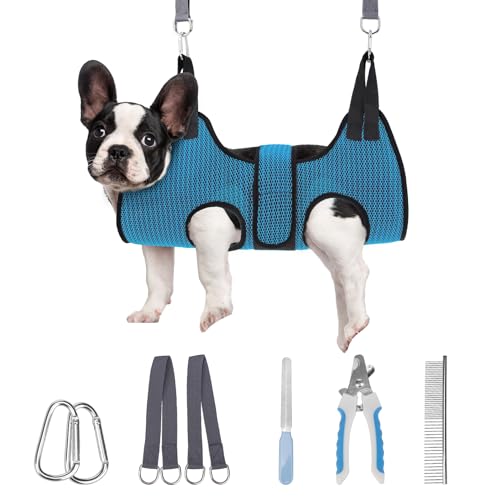 PAWCHIE Hundepflege-Hängematten-Geschirr für Hunde und Katzen, mit Nagelknipser, atmungsaktiv, Katzenaufhänger, Schlinge zum Trimmen von Nägeln, Hundehängematte, Fesseltasche für kleine, mittelgroße PAWCHIE Hundepflege-Hängematten-Geschirr für Hunde und Katzen, mit Nagelknipser, atmungsaktiv, Katzenaufhänger, Schlinge zum Trimmen von Nägeln, Hundehängematte, Fesseltasche für kleine, mittelgroße von PAWCHIE
