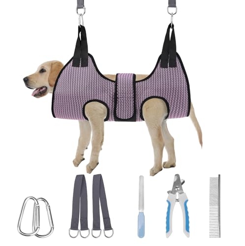 PAWCHIE Hundepflege-Hängematten-Geschirr für Hunde und Katzen, mit Nagelknipser, atmungsaktiv, Katzenaufhänger, Schlinge zum Trimmen von Nägeln, Hundehängematte, Fesseltasche für kleine, mittelgroße PAWCHIE Hundepflege-Hängematten-Geschirr für Hunde und Katzen, mit Nagelknipser, atmungsaktiv, Katzenaufhänger, Schlinge zum Trimmen von Nägeln, Hundehängematte, Fesseltasche für kleine, mittelgroße von PAWCHIE