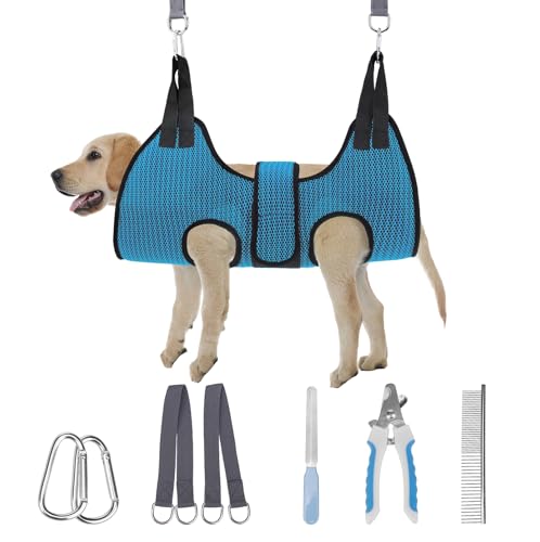 PAWCHIE Hundepflege-Hängematten-Geschirr für Hunde und Katzen, mit Nagelknipser, atmungsaktiv, Katzenaufhänger, Schlinge zum Trimmen von Nägeln, Hundehängematte, Fesseltasche für kleine, mittelgroße PAWCHIE Hundepflege-Hängematten-Geschirr für Hunde und Katzen, mit Nagelknipser, atmungsaktiv, Katzenaufhänger, Schlinge zum Trimmen von Nägeln, Hundehängematte, Fesseltasche für kleine, mittelgroße von PAWCHIE