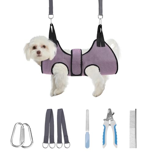 PAWCHIE Hundepflege-Hängemattengeschirr für Hunde und Katzen, mit Nagelknipser, atmungsaktiv, Katzenaufhänger, Schlinge zum Trimmen von Nägeln, Hundehängematte, Fesseltasche für kleine, mittelgroße von PAWCHIE