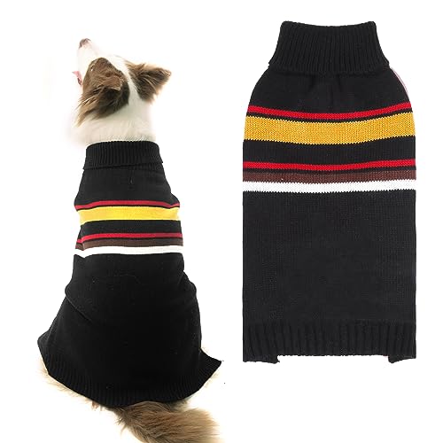 PAWCHIE Hundepullover – Warmer Mantel mit Rollkragen, dicke Hundekleidung mit Loch für die Leine, gestricktes Hundeoutfit für kleine bis große Hunde, Welpen, Katzen von PAWCHIE