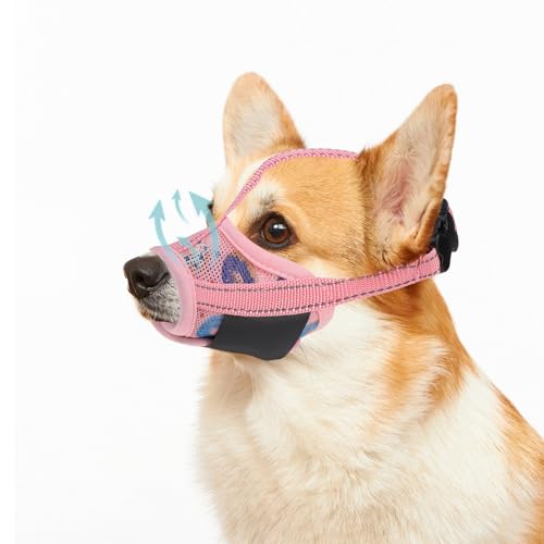 PAWCHIE Maulkorb für Hunde, weicher Maulkorb, Anti-Bellen, Kauen, bequemer Air-Mesh-Mundschutz, atmungsaktiv, verstellbare Schlaufe, Haustier-Maulkorb für kleine, mittelgroße und große Hunde PAWCHIE Maulkorb für Hunde, weicher Maulkorb, Anti-Bellen, Kauen, bequemer Air-Mesh-Mundschutz, atmungsaktiv, verstellbare Schlaufe, Haustier-Maulkorb für kleine, mittelgroße und große Hunde von PAWCHIE