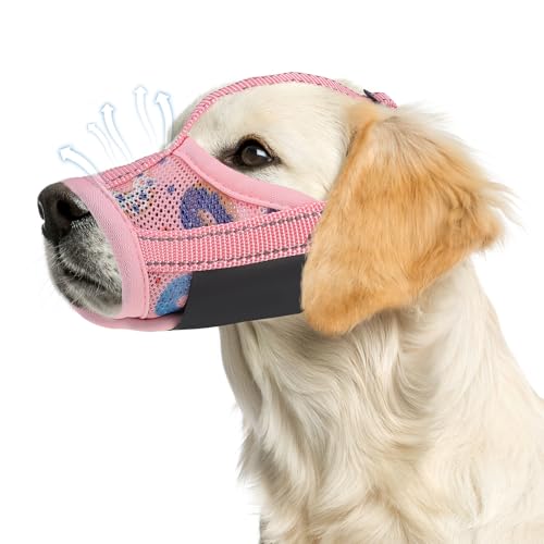 PAWCHIE Maulkorb für Hunde, weicher Maulkorb, Anti-Bellen, Kauen, bequemer Air-Mesh-Mundschutz, atmungsaktiv, verstellbare Schlaufe, Haustier-Maulkorb für kleine, mittelgroße und große Hunde PAWCHIE Maulkorb für Hunde, weicher Maulkorb, Anti-Bellen, Kauen, bequemer Air-Mesh-Mundschutz, atmungsaktiv, verstellbare Schlaufe, Haustier-Maulkorb für kleine, mittelgroße und große Hunde von PAWCHIE