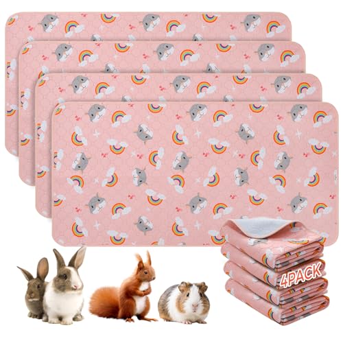 PAWCHIE Meerschweinchen-Käfigeinlagen, Rosa, 35,6 x 68,6 cm, 4 Stück von PAWCHIE