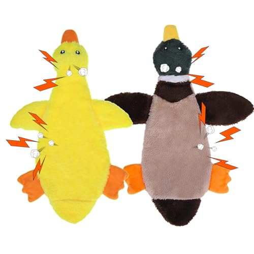 PAWCHIE Quietschendes Hundespielzeug, gelbe Ente und Wildente, 2 Stück von PAWCHIE