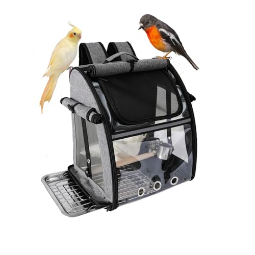 PAWFECTJEE Tragbarer Vogel-Tragerucksack – Ideale Vogelreisetasche für Papageien, Finken, Spatzen – Vogelrucksack mit tragbarem Käfig von PAWFECTJEE