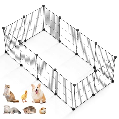 Haustiergehege für den Innenbereich – Kleintierkäfig für Meerschweinchen, Kaninchen und Hamster, strapazierfähiger Metalldraht-Laufstall mit leicht zu reinigendem Design von PAWING