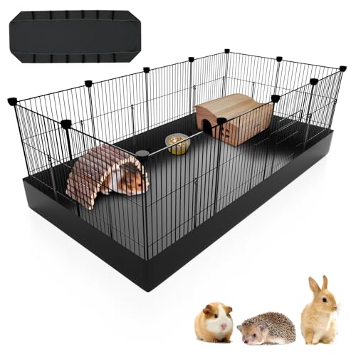 PAWING Kleintier-Laufstall mit 12 Paneelen und wasserdichter Matte, robuster Metalldraht, Hofzaun für Meerschweinchen, Kaninchen, Kätzchen, Welpen, Hamster und Igel – Haustierkäfig für drinnen und PAWING Kleintier-Laufstall mit 12 Paneelen und wasserdichter Matte, robuster Metalldraht, Hofzaun für Meerschweinchen, Kaninchen, Kätzchen, Welpen, Hamster und Igel – Haustierkäfig für drinnen und von PAWING
