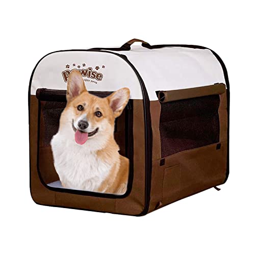 PAWISE Faltbare, weiche Hundehütte, tragbare Kisten für mittelgroße Hunde, leichte Reisebox für drinnen und draußen, 66 x 45,7 x 53,3 cm, Größe M von PAWISE