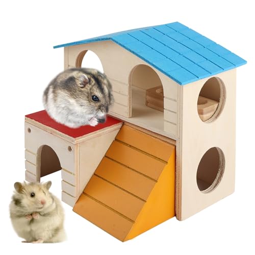 PAWISE Hamster Wooden House, Small Animal Hideout Hamster House (Wooden House) von PAWISE