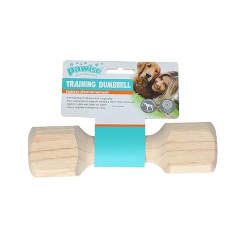 PAWISE Wooden Retrieving Dumbbell m-20 interaktives Spielzeug für Hunde von PAWISE