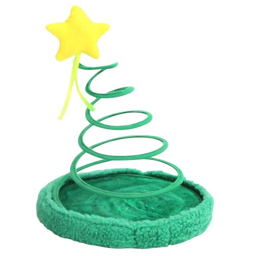 PAWISE Interaktives Katzenspielzeug, Plüsch-Federspule, Weihnachtsbaumform, Kratzfest, Grün PAWISE Interaktives Katzenspielzeug, Plüsch-Federspule, Weihnachtsbaumform, Kratzfest, Grün von PAWISE