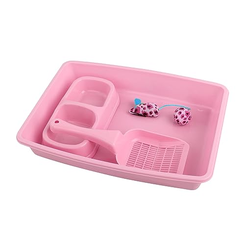 PAWISE Katze Starter Kit beinhaltet 5PCS Kitty Suppies, Low Entry Kätzchen Wurf Pfanne, Katze Wurf Scooter, Katzenschüsseln, Katze Maus Spielzeug, Rosa PAWISE Katze Starter Kit beinhaltet 5PCS Kitty Suppies, Low Entry Kätzchen Wurf Pfanne, Katze Wurf Scooter, Katzenschüsseln, Katze Maus Spielzeug, Rosa von PAWISE
