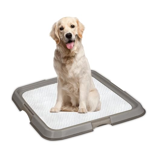PAWISE Pet Pee Pad Holder, Dog Potty Tray, Portable Puppy Training Pad Tray,Indoor Pet Toilet Dog Litter Tray for Dogs/Cats,59.7 x 59.7 cm von PAWISE