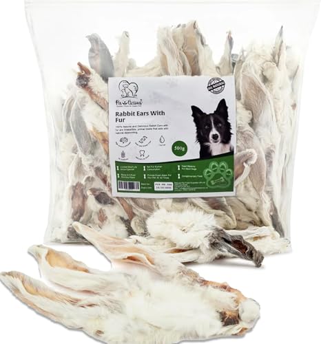 PAWLICIOUS 3 kg Kaninchenohren mit Fell für Hunde, 100 % natürliche, luftgetrocknete Leckerlis, Kauspielzeug für Hunde, Welpen und Senioren, gesundes und hypoallergenes Hundefutter, getreide- und von PAWLICIOUS