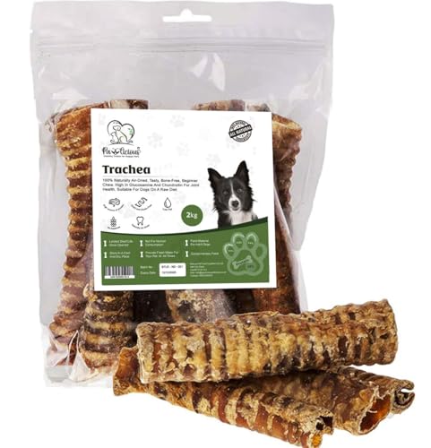 PAWLICIOUS Pet Supplies Luftröhre für Hunde, 2 kg, 15 cm, 100 % natürlich, gesund, luftgetrocknetes Kauspielzeug, alternative Zahnstäbchen für Zahnreiniger und starke Kaumuskeln von PAWLICIOUS