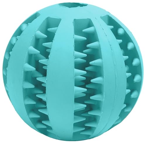 PAWPLANET Große Gummi-Spielball für Hunde mit Snack-Öffnungen, Kauspielzeug, Zahnpflege, Sichtbar und Sicher, Ideal für Apportieren und Alleinfreizeit, 5cm Durchmesser von PAWPLANET