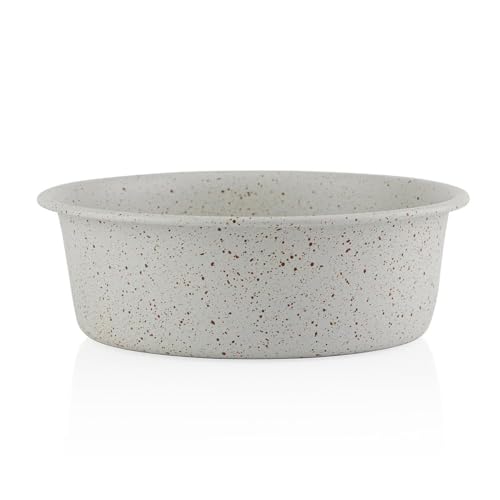 PAWPOURRI Wasser- und Futternapf für ausgewachsene Hunde, Welpen, Katzen, Edelstahl, rutschfest, leicht zu reinigen, cremefarben, 470 ml von PAWPOURRI
