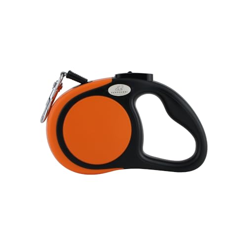 Pawpourri Einziehbare Hundeleine zum Gehen, Joggen, Training, Ein-Knopf-Bremse mit Premium-Handgriff, geeignet für Hunde bis zu 20 kg, 5 m lang, Orange Pawpourri Einziehbare Hundeleine zum Gehen, Joggen, Training, Ein-Knopf-Bremse mit Premium-Handgriff, geeignet für Hunde bis zu 20 kg, 5 m lang, Orange von PAWPOURRI