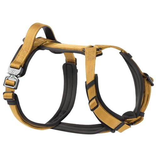 PawsPassion Hundegeschirr für große Hunde, N0 Pull Hundegeschirr mit Metallbeschlägen, ergonomisches Y-förmiges Design, weiche Polsterung, gepolsterter Griff, strapazierfähiges hochfestes Nylon von PAWS PASSION