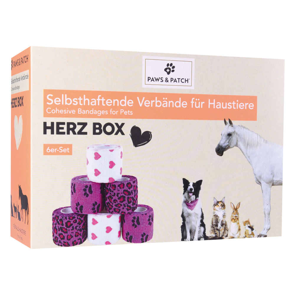 PAWS & PATCH Klebepflaster - Box Herz, 6 Rollen von PAWS & PATCH