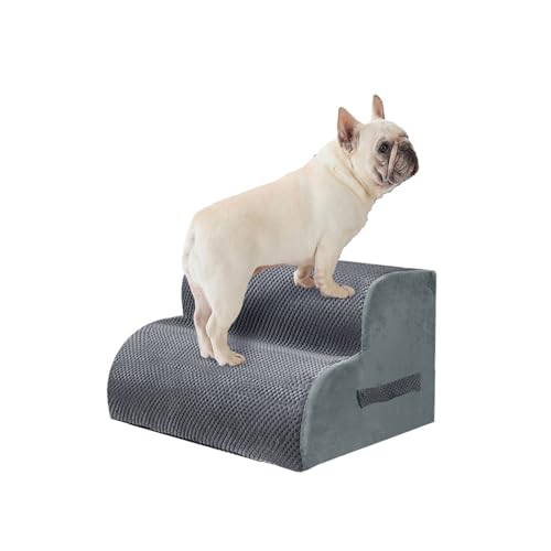 PAWSCART Hundetreppe für kleine Haustiere, 11,8 Zoll H mit 30D Material Weichschaum, tragbare Rampe rutschfeste Oberfläche rutschfest für Couch und Hochbettklettern, 2-stufige Treppe für Katze oder PAWSCART Hundetreppe für kleine Haustiere, 11,8 Zoll H mit 30D Material Weichschaum, tragbare Rampe rutschfeste Oberfläche rutschfest für Couch und Hochbettklettern, 2-stufige Treppe für Katze oder von PAWSCRAT