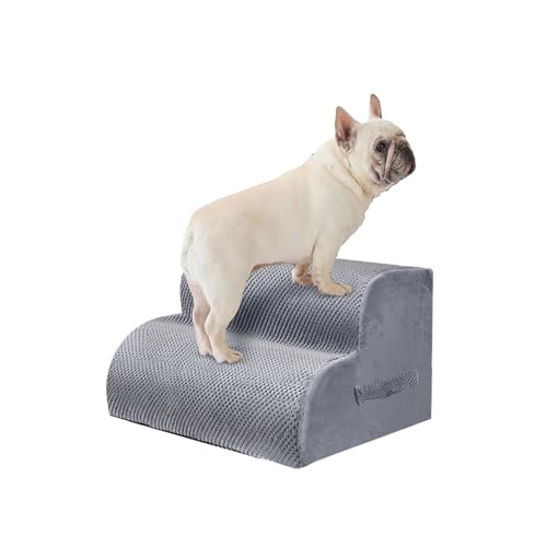 PAWSCART Hundetreppe für kleine Haustiere, 11,8 Zoll H mit 30D Material Weichschaum, tragbare Rampe rutschfeste Oberfläche rutschfest für Couch und Hochbettklettern, 2-stufige Treppe für Katze oder PAWSCART Hundetreppe für kleine Haustiere, 11,8 Zoll H mit 30D Material Weichschaum, tragbare Rampe rutschfeste Oberfläche rutschfest für Couch und Hochbettklettern, 2-stufige Treppe für Katze oder von PAWSCRAT