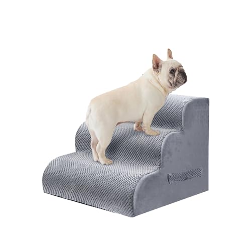 PAWSCART Hundetreppe für kleine Haustiere, 45 cm H mit 30D Material Weichschaum, tragbare Rampe rutschfeste Oberfläche rutschfest für Couch und Hochbettklettern, 3-stufige Treppe für Katze oder Hund PAWSCART Hundetreppe für kleine Haustiere, 45 cm H mit 30D Material Weichschaum, tragbare Rampe rutschfeste Oberfläche rutschfest für Couch und Hochbettklettern, 3-stufige Treppe für Katze oder Hund von PAWSCRAT