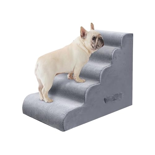 PAWSCART Hundetreppe für kleine Haustiere, 57,9 cm H mit 30D Material Weichschaum, tragbare Rampe, rutschfeste Oberfläche, rutschfest für Couch und Hochbettklettern, 5-stufige Treppe für Katze oder PAWSCART Hundetreppe für kleine Haustiere, 57,9 cm H mit 30D Material Weichschaum, tragbare Rampe, rutschfeste Oberfläche, rutschfest für Couch und Hochbettklettern, 5-stufige Treppe für Katze oder von PAWSCRAT