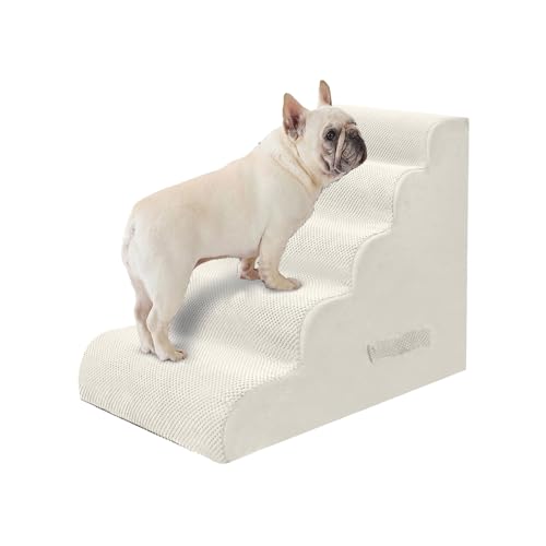 PAWSCART Hundetreppe für kleine Haustiere, 57,9 cm H mit 30D Material Weichschaum, tragbare Rampe rutschfeste Oberfläche rutschfest für Couch und Hochbettklettern, 5-stufige Treppe für Katze oder Hund PAWSCART Hundetreppe für kleine Haustiere, 57,9 cm H mit 30D Material Weichschaum, tragbare Rampe rutschfeste Oberfläche rutschfest für Couch und Hochbettklettern, 5-stufige Treppe für Katze oder Hund von PAWSCRAT