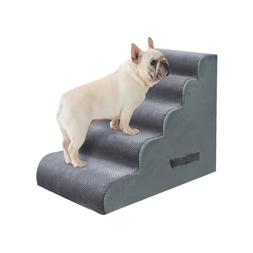 PAWSCART Hundetreppe für kleine Haustiere, 57,9 cm H mit 30D Material Weichschaum, tragbare Rampe rutschfeste Oberfläche rutschfest für Couch und Hochbettklettern, 5-stufige Treppe für Katze oder Hund PAWSCART Hundetreppe für kleine Haustiere, 57,9 cm H mit 30D Material Weichschaum, tragbare Rampe rutschfeste Oberfläche rutschfest für Couch und Hochbettklettern, 5-stufige Treppe für Katze oder Hund von PAWSCRAT