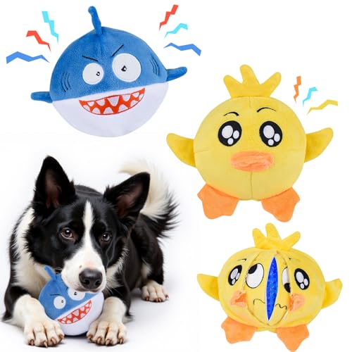 PAWSPURR Interaktives Hundespielzeug (3-in-1), quietschende Hundespielzeugbälle mit Knisterpapier, keine Füllung, reißbares Plüsch-Kauspielzeug zum Zahnen von Welpen, für große, mittelgroße und kleine von PAWSPURR