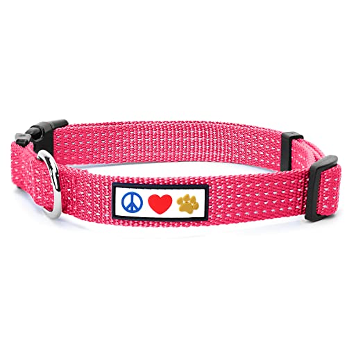 PAWTITAS Reflektierendes Hundehalsband Stitching Verstellbare Nylon | Hunde Halsband Atmungsaktives | Reflektierend Halsband für Hund - Rosa Hundehalsband Mittelgroß Hund PAWTITAS Reflektierendes Hundehalsband Stitching Verstellbare Nylon | Hunde Halsband Atmungsaktives | Reflektierend Halsband für Hund - Rosa Hundehalsband Mittelgroß Hund von PAWTITAS