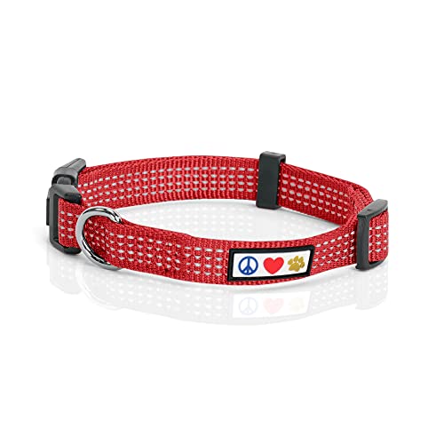 PAWTITAS Reflektierende Hundehalsband Stitching Welpen/Hundehalsband Verstellbare Nylon | Hunde Halsband Atmungsaktives | Reflektierend Halsband für Hund - Rot Hundehalsband Extra Klein Hund PAWTITAS Reflektierende Hundehalsband Stitching Welpen/Hundehalsband Verstellbare Nylon | Hunde Halsband Atmungsaktives | Reflektierend Halsband für Hund - Rot Hundehalsband Extra Klein Hund von PAWTITAS