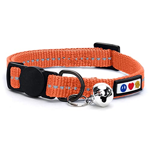 Pawtitas Reflektierendes Katzenhalsband Recyceln, katzenhalsband mit sicherheitsverschluss | Reflektierende Schnellverschluss Haustier Halsband Katzenhalsbänder mit Glocke - Lebende Koralle Pawtitas Reflektierendes Katzenhalsband Recyceln, katzenhalsband mit sicherheitsverschluss | Reflektierende Schnellverschluss Haustier Halsband Katzenhalsbänder mit Glocke - Lebende Koralle von PAWTITAS
