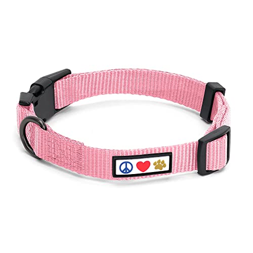 Pawtitas Hundehalsband für extra kleine Hunde | Basic Hundehalsband ideal für Hunde extra Kleiner Rassen | Kirschblüte Rosa Hundehalsband Extra Klein (XS) von PAWTITAS