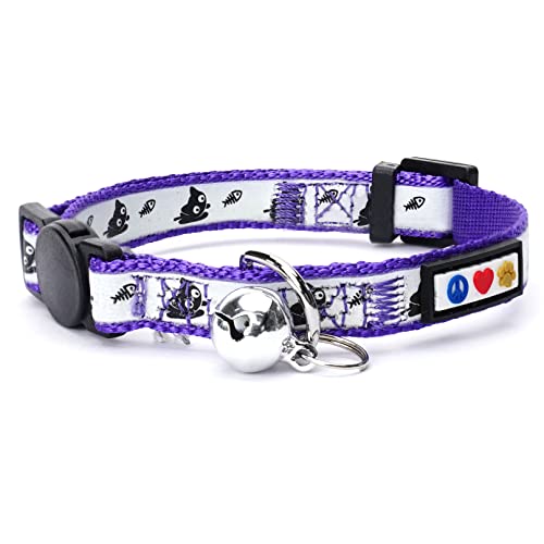 Pawtitas Im Dunkeln Leuchtendes Katzenhalsband mit Sicherheitsschnalle und Abnehmbarer Glocke Katzenhalsband Kätzchenhalsband Lila Katzenhalsband Pawtitas Im Dunkeln Leuchtendes Katzenhalsband mit Sicherheitsschnalle und Abnehmbarer Glocke Katzenhalsband Kätzchenhalsband Lila Katzenhalsband von PAWTITAS