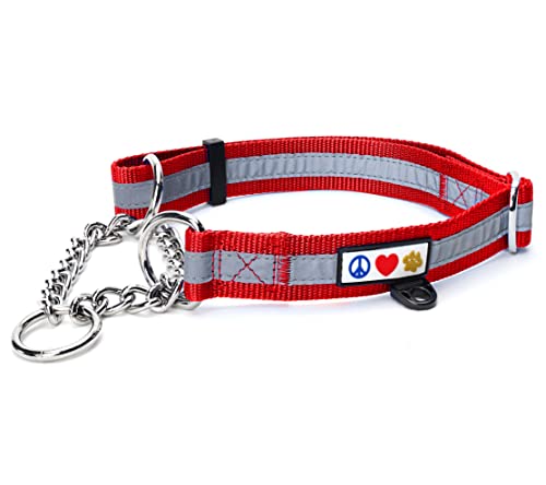 PAWTITAS Martingale Ketten-Hundehalsband Welpenhalsband Reflektierendes Hundehalsband Trainingshalsband für Hunde Ketten-Erziehungshalsband für Hunde Halsband Mittel Hundehalsband Rot Hundehalsband PAWTITAS Martingale Ketten-Hundehalsband Welpenhalsband Reflektierendes Hundehalsband Trainingshalsband für Hunde Ketten-Erziehungshalsband für Hunde Halsband Mittel Hundehalsband Rot Hundehalsband von PAWTITAS