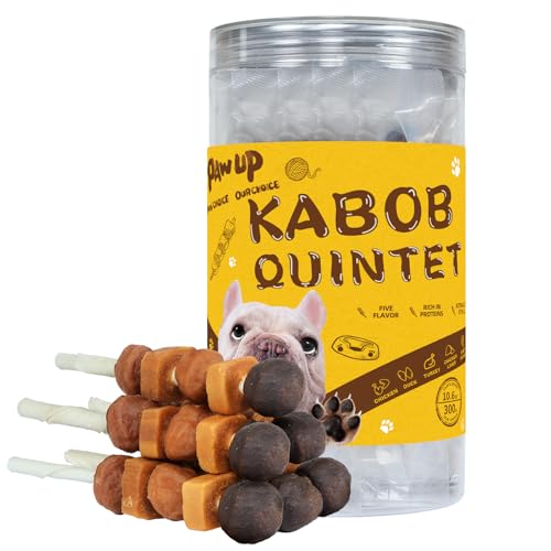 PAWUP Dog Treats Kabobs mit mehreren Geschmacksrichtungen, individuelle Verpackung für draußen, proteinreiches Kauspielzeug, Rohleder-Sticks für Hunde, Training und interaktive Fütterung, 12 Stück PAWUP Dog Treats Kabobs mit mehreren Geschmacksrichtungen, individuelle Verpackung für draußen, proteinreiches Kauspielzeug, Rohleder-Sticks für Hunde, Training und interaktive Fütterung, 12 Stück von PAWUP