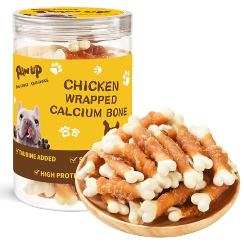 PAWUP - Leckerlis für Hunde mit Kalziumknochen, eingewickelt in Huhn, Kauartikel für kleine Hunde, natürliche Zahnreinigung mit Taurin, 12. PAWUP - Leckerlis für Hunde mit Kalziumknochen, eingewickelt in Huhn, Kauartikel für kleine Hunde, natürliche Zahnreinigung mit Taurin, 12. von PAWUP