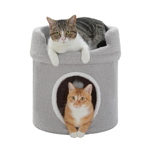 PAWZ Road Große Katzenhöhle, Katzenhaus für Indoor-Katzen, Betten & Möbel für Katzen, 40 * 40 * 40cm Geeignet für 10 kg Schwere Katzen Grau PAWZ Road Große Katzenhöhle, Katzenhaus für Indoor-Katzen, Betten & Möbel für Katzen, 40 * 40 * 40cm Geeignet für 10 kg Schwere Katzen Grau von PAWZ Road