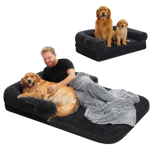 PAWZ Road Hundebett für Menschen & Hunde, Faltbar & Umbaubar zur Hundesofa, Human Dog Bed mit Memory Foam & Waschbarem Bezug - XXL 186cm von PAWZ Road