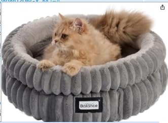 PAWZ Road Katzenbett waschbar, Hundebett kleine Hunde, Rundes, Flauschiges Katzenkissen, Katzenschlafplatz-Bettchen, Katzenkorb, Grau, 50x50x20cm PAWZ Road Katzenbett waschbar, Hundebett kleine Hunde, Rundes, Flauschiges Katzenkissen, Katzenschlafplatz-Bettchen, Katzenkorb, Grau, 50x50x20cm von PAWZ Road